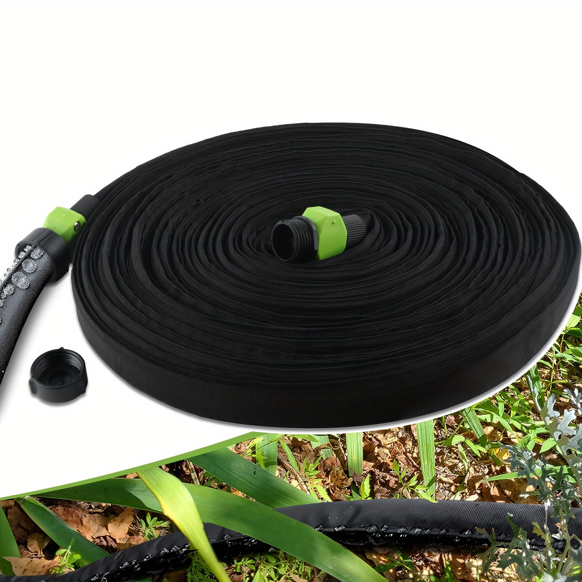 

Soaker Hose - 100ft Save 80% Water Drip Hose -thickened Heavy Duty Drip Flexible Leakproof, Drip Watering Hose For Garden Beds And Lawns