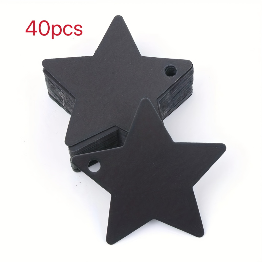 TEMU 40pcs Star-shaped Christmas Wedding Party Tags – Five-pointed Star Hang Tags, Suitable For Gift Cards, Decorations, Party Arrangements, Used As
