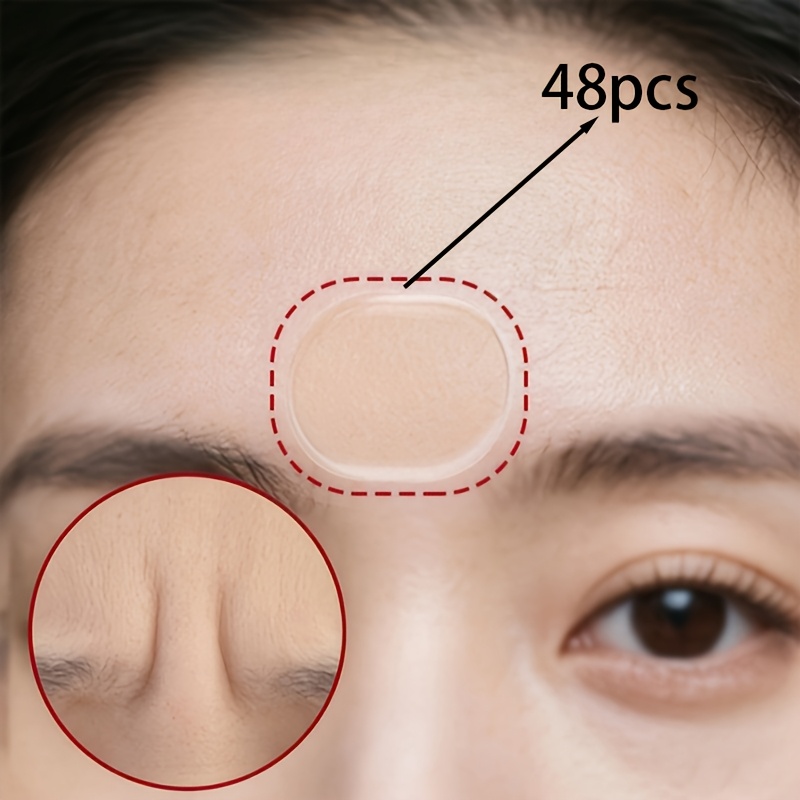 TEMU 48pcs/self-adhesive Sleep Forehead Patches - Reusable Elastic Facial Patches - Designed For The Forehead - Suitable For The Entire Face -