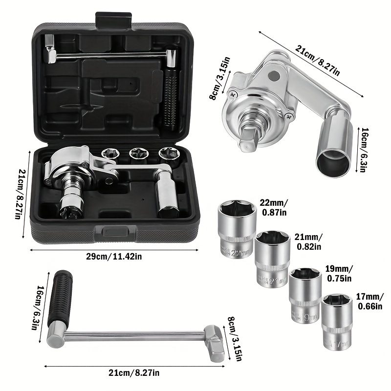   heavy duty torque   wrench kit labor saving tire nut dismantlement tool   with 17mm 19mm 21mm 22mm sleeve suitable for small cars suv no battery required