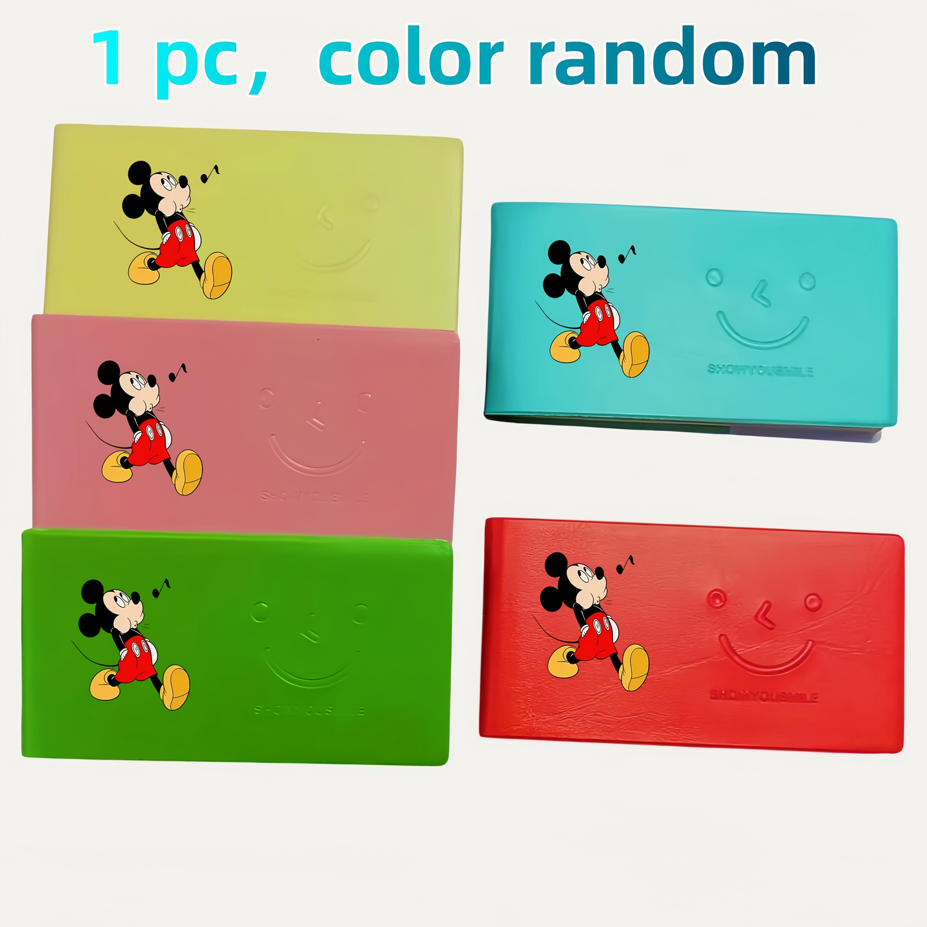 TEMU Disney 1 stuks willekeurige kleur, Mouse Pocket Notebook Memo Pad 100 vellen (200 pagina's) - Faux Leather Draagbaar Dagelijks Journal, Pagina
