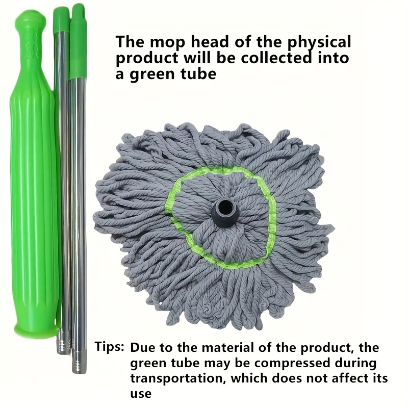 TEMU Flixblany 2-in-1 Rotating Mop - Convenient Rotation, Cleaning, Easy To Disassemble Head, Suitable For Bedroom, Bathroom, Living Room And Outdoor Use