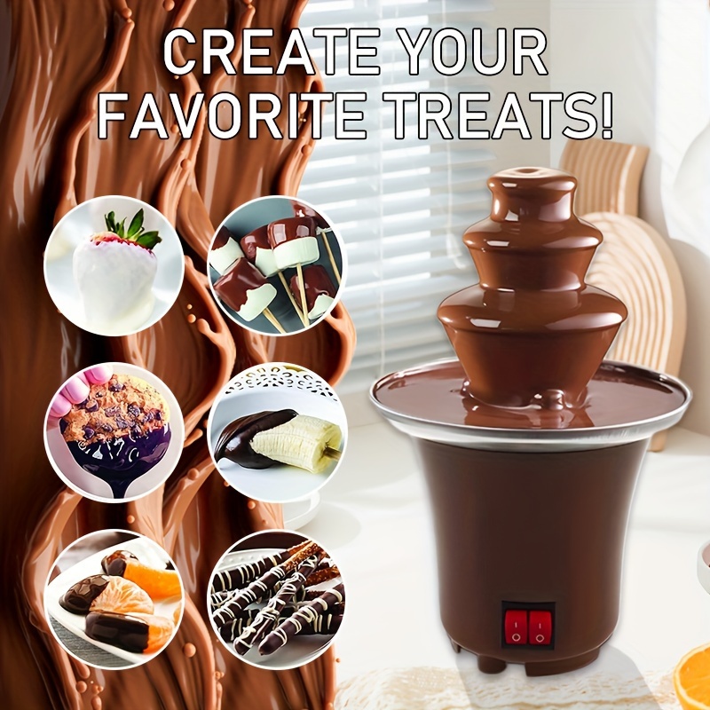 

Electric Chocolate Fondue Fountain - 3 Tiers, Stainless Steel, Melts Chocolate, Butter, - Parties, Weddings, - 10 Oz Capacity