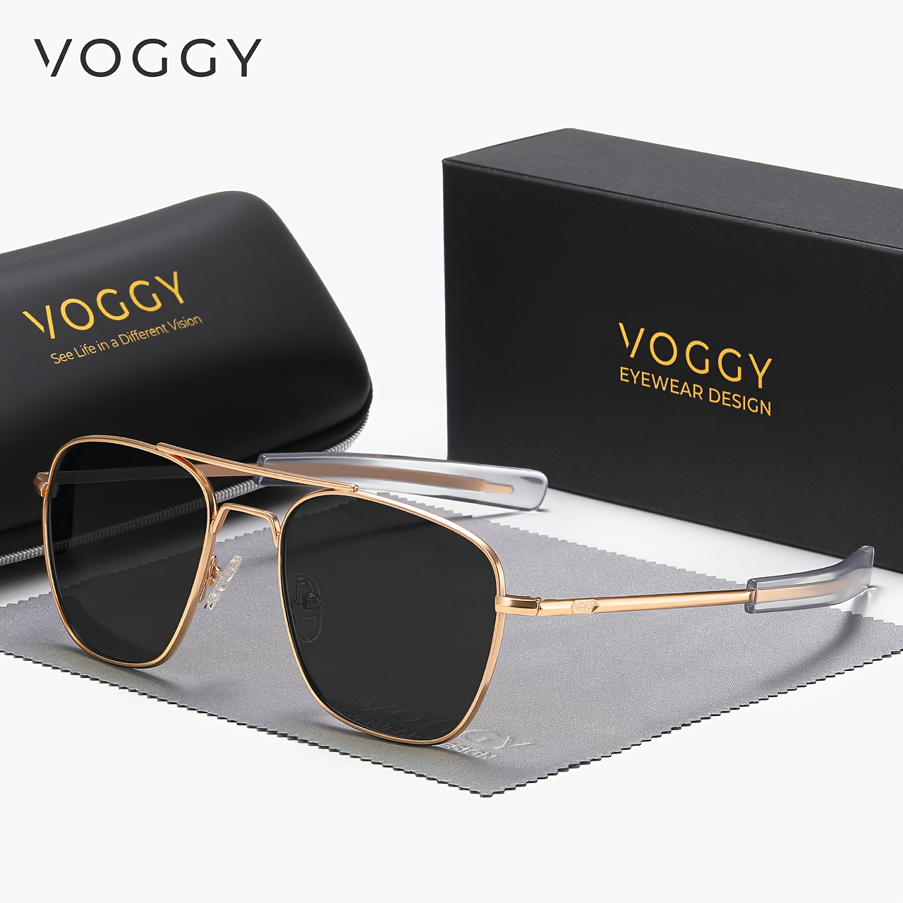 

Voggy Polarized Aviator Sunglasses For Women Men Vintage Mirrored Fashion Metal Sun Shades For Driving Beach Party With Gifts Box Mother's Day/give Gifts
