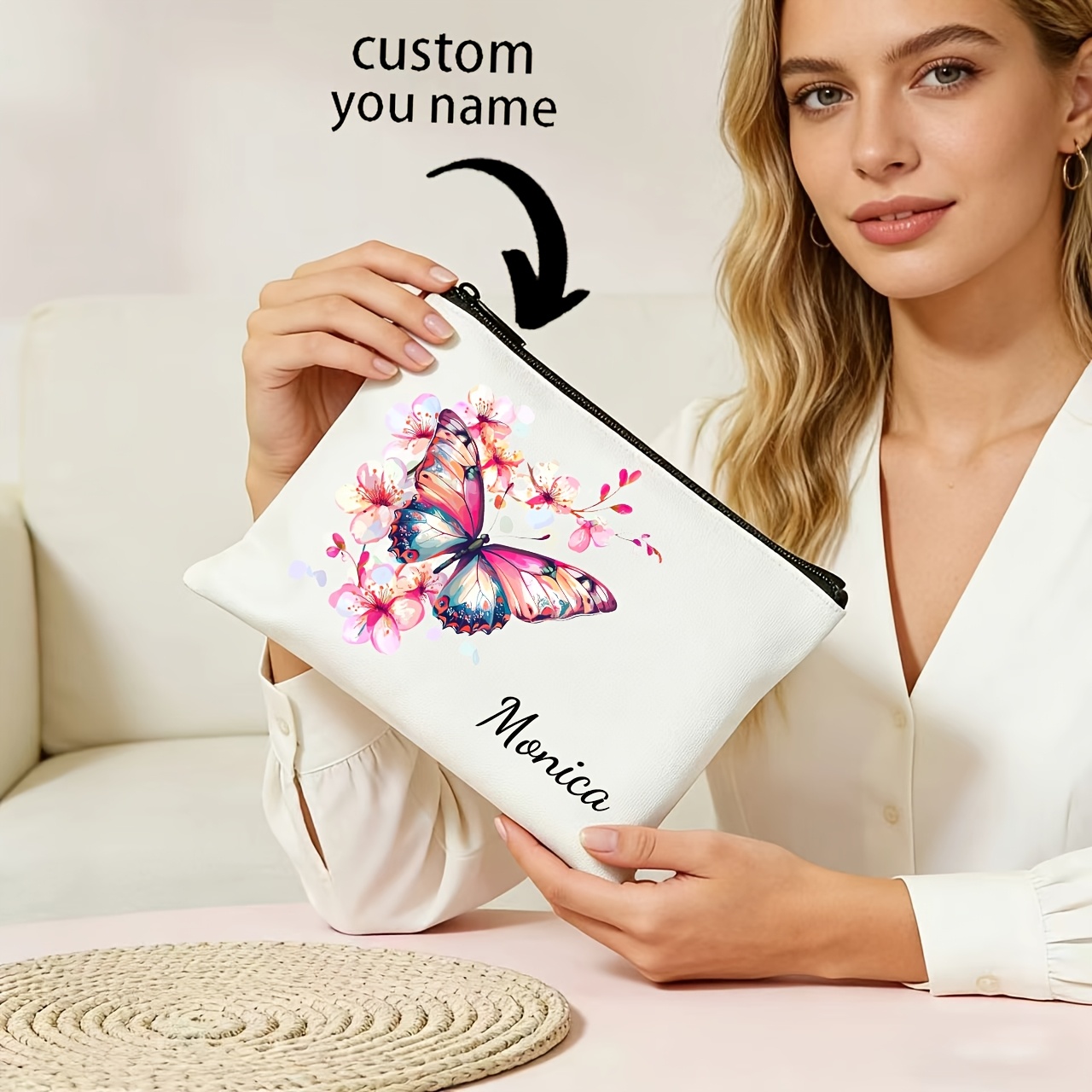 TEMU Questo articolo personalizzabile un design con una di , che ti consente di inciderci un . L' di rosa e fiori in adornano la borsa.