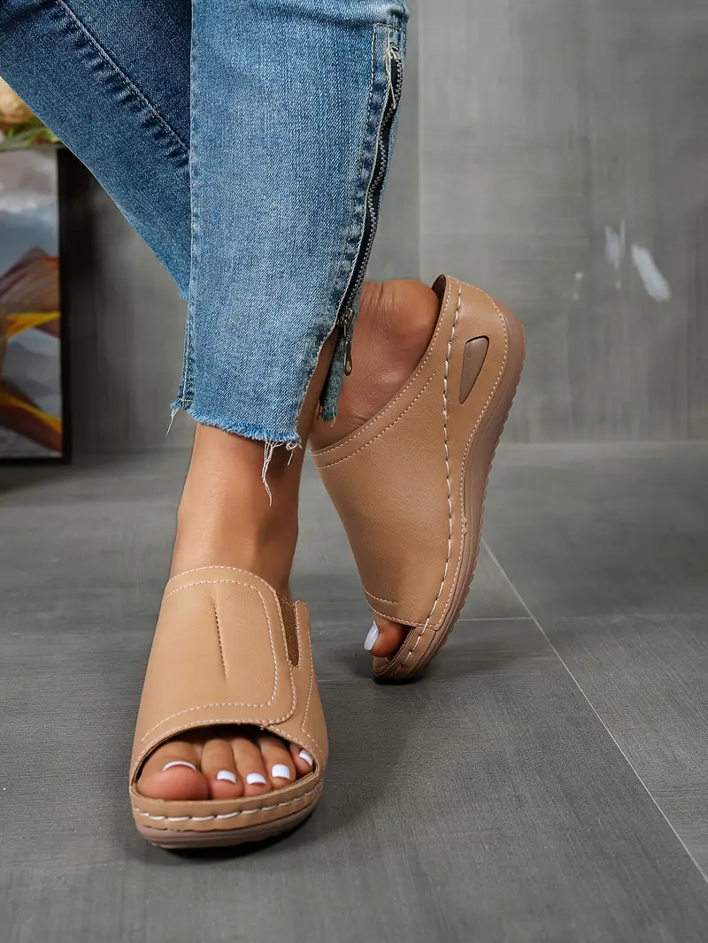 womens comfortable casual wedge sandals everyday anti slip shopping shoes summer outdoor beach slippers Product details 8
