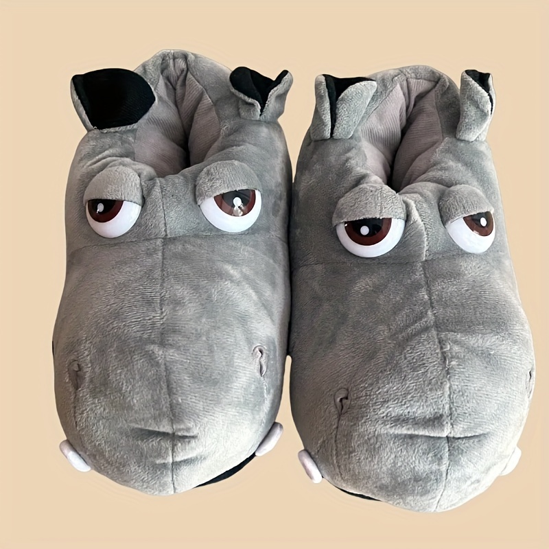 creative unisex hippo home slippers cute soft plush cozy - Temu