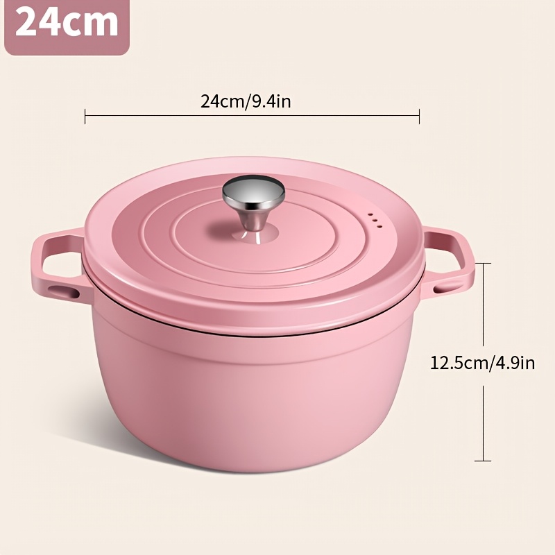 Image of 1pc 4l Soup Pot, 24cm/9in, Household Thickened Multi-functional Pot, Beef Curry Stew, Easy To Clean, Gas Stove, Induction Cooker, Suitable Cooking Utensil