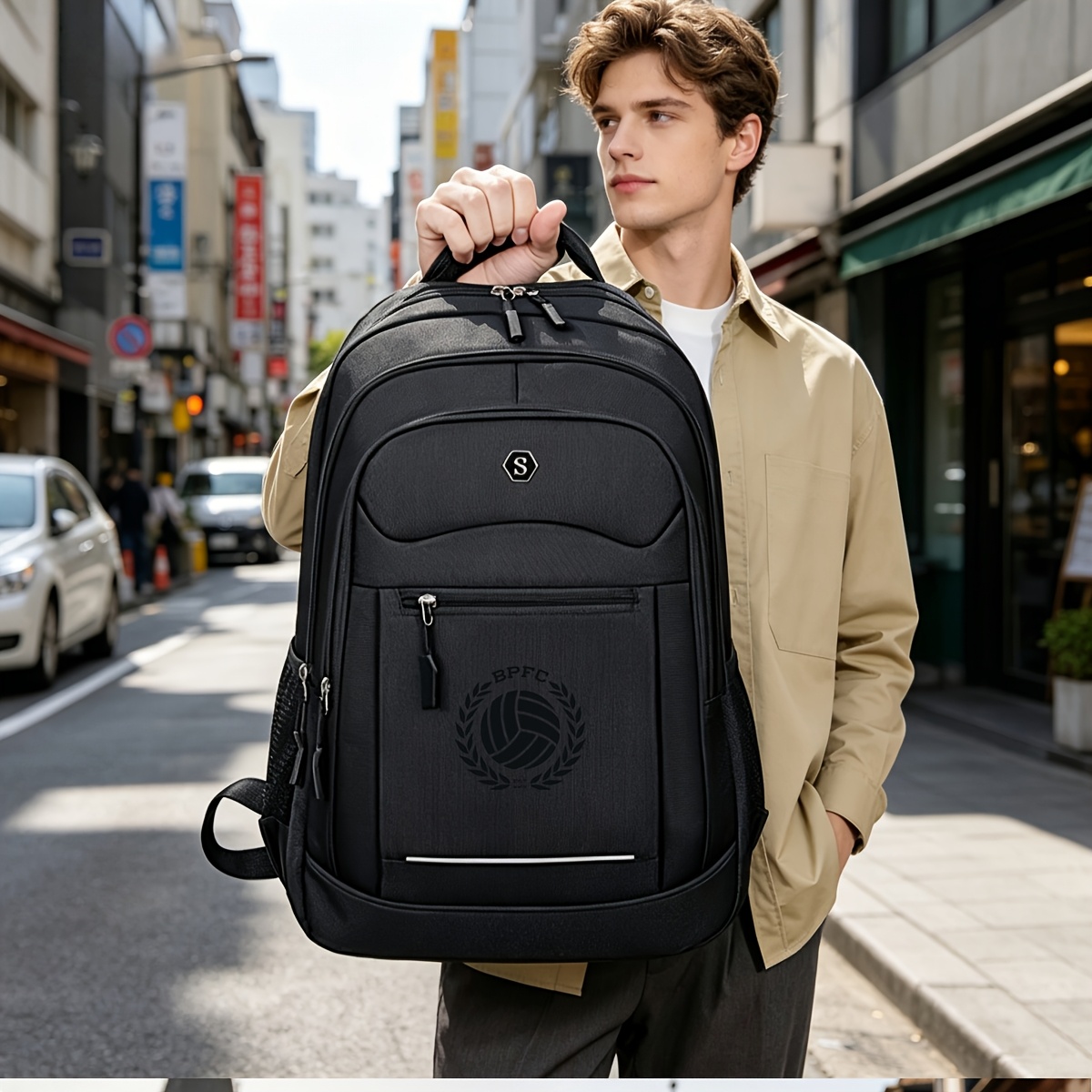 TEMU Mochila convertible de gran capacidad EST MMIV - Bolso convertible para portátil y maleta de , mochila de viaje con compartimento espacioso para