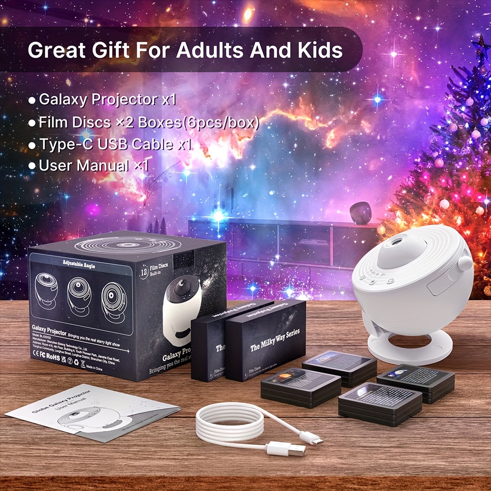 Home Planetarium Projector Starry Sky Projector With 13 Film Reels, Nebula, Moon, Planet, And Themed Floodlights