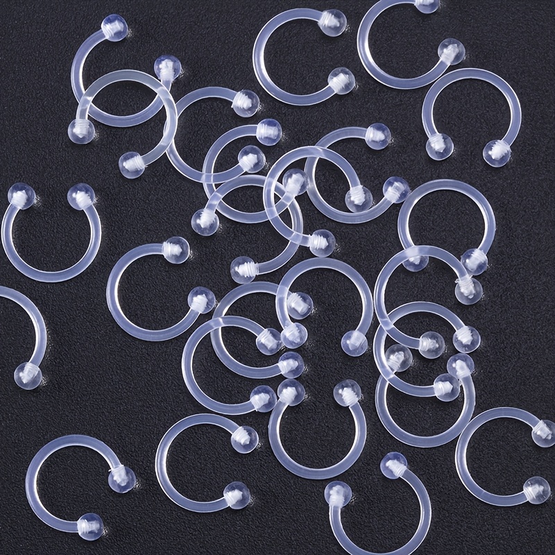 Clear Acrylic Hoop Earrings & Nose Ring Set