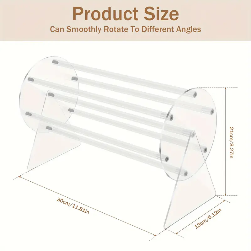 360 rotating acrylic claw clip organizer transparent hair accessory display stand for vanity dressing table Product details 2