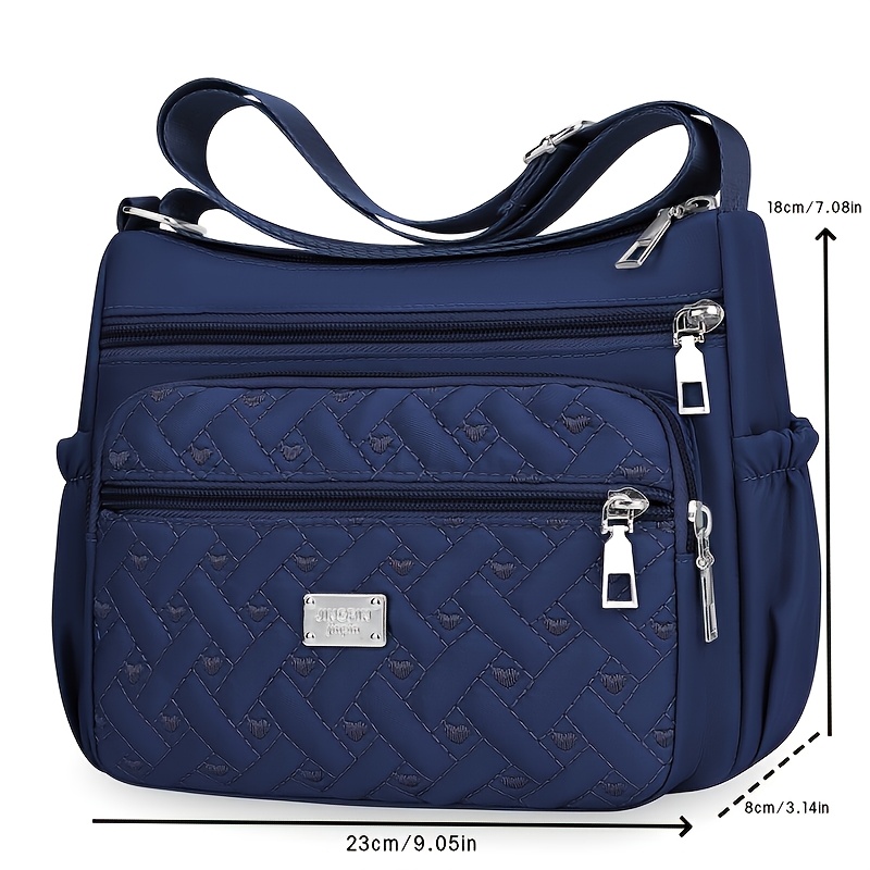 TEMU 2026 New Women's Lightweight Large Capacity Shoulder Bag Crossbody Bag-adjustable Shoulder Strap Multi-compartment Design, Durable Nylon Fabric,