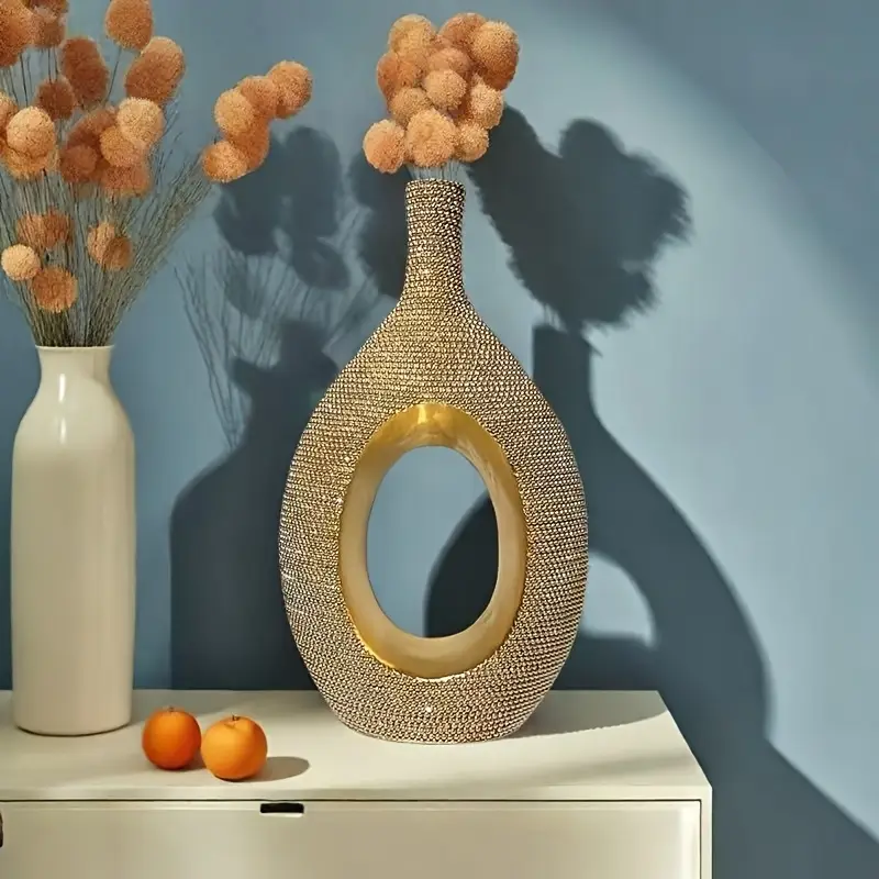 1pc Vase à fleurs en ceramic avec perles contemporaines