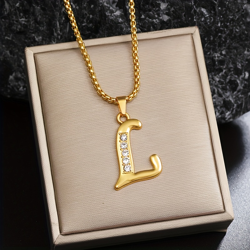 New Golden Capital Letter Alloy Titanium 201 201 201 Stainless Steel Chain/ Suitable for Daily Gifting And Holiday Presents
