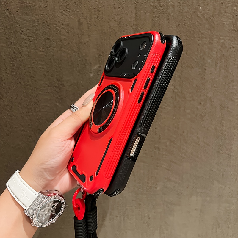 3-in-1 shockproof anti-slip stand phone case with detachable lanyard for iphone   pro max, 16, and 16 plus; 17, 17 air & 17  - rotating holder suitable all  , phone case strap,   viewing,  ,  , durable construction,   material, tech enthusiasts,   travelers Product details 1