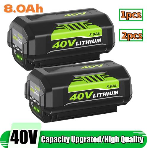 item picture 2pack 1pack 40 volt 8 0ah replacement for ryobi 40v battery for ryobi 40 volt battery op4026 op40602 op4060a1 op40601 op4075a op4050a op4026a op40201 op4040 lithium ion