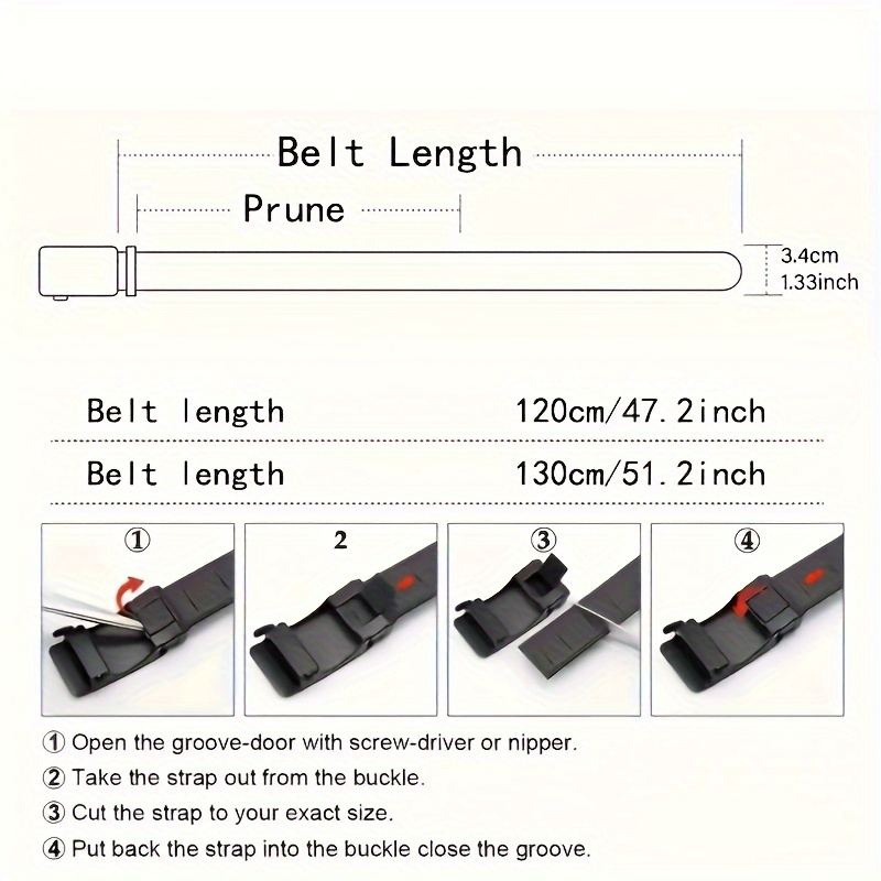 Men's Canvas Belt w/ Automatic Buckle for Work & Outdoor Training