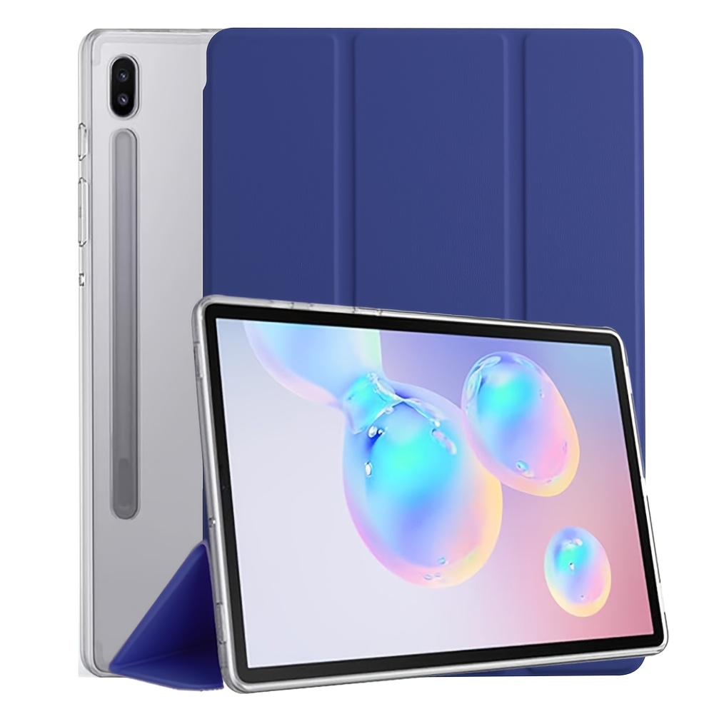 

S6 10.5" With Soft Tpu Back, Leather - Blue, Shockproof Protection For Tablets, Shockproof Tablet Case | Positioning Case | Phone Case, Tablet Carrying Case