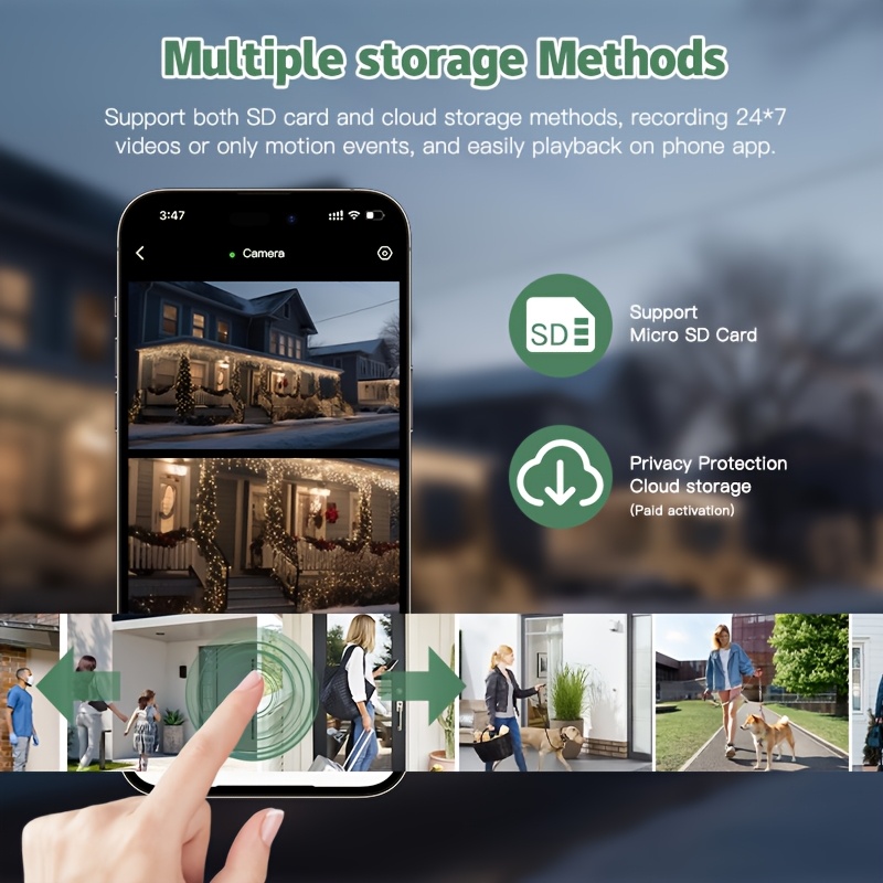 3 piezas SZSINOCAM 4MP 2 Lentes y Pantalla Dual WiFi Seguridad, Resolución Total de 4MP, 2.4GHz (No compatible con 5Ghz), Rastreo Humano AI con Visión Nocturna a Color, Diseño Exterior Alta Calidad para Protección contra la Lluvia, Audio Bidireccional e Informes por Movimiento – Compatible con Alexa, Seguridad para el Hogar Inteligente,Monitoreo Interior,Sistema de Seguridad Compacto,Imágenes de alta resolución,Conectividad Confiable,Inquilinos,