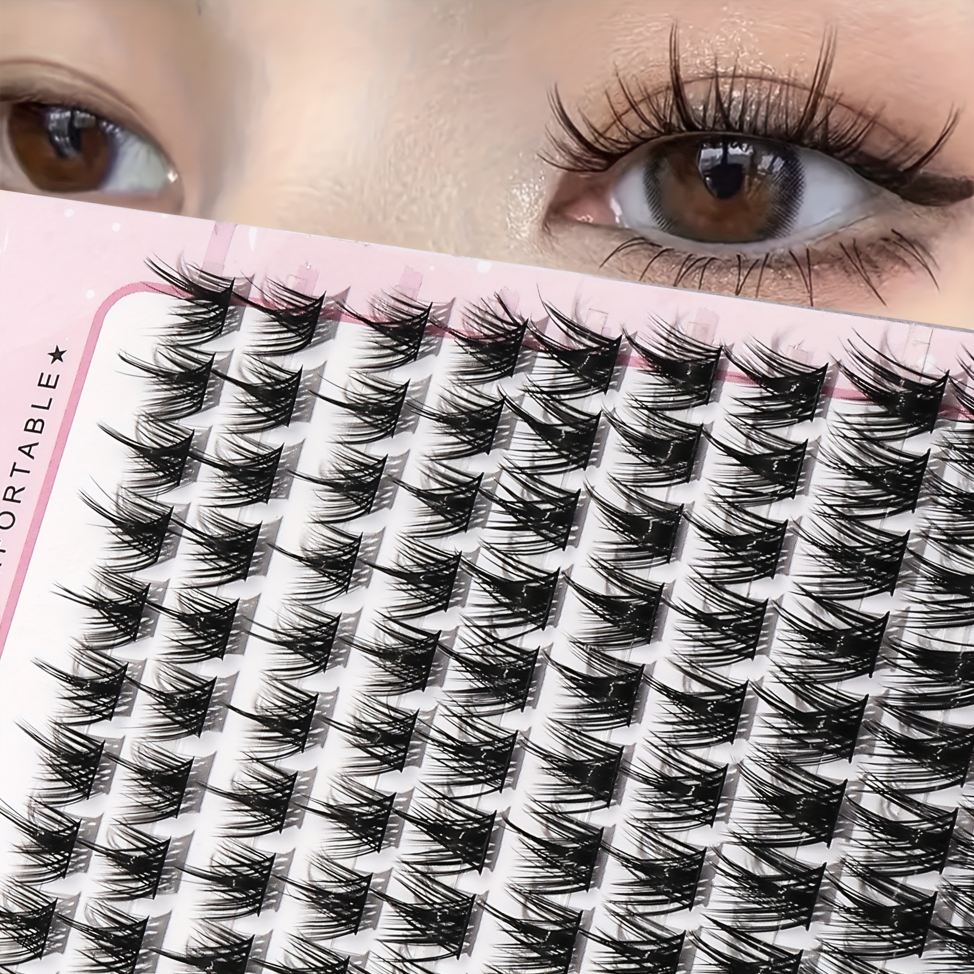 

Clustered Self-adhesive False Eyelashes, Curved Long Dog , Natural , Clustered, Mixed Style, C , Suitable For Parties And Music Festivals, Diy Eyelash Extensions To Make Eyes Bigger