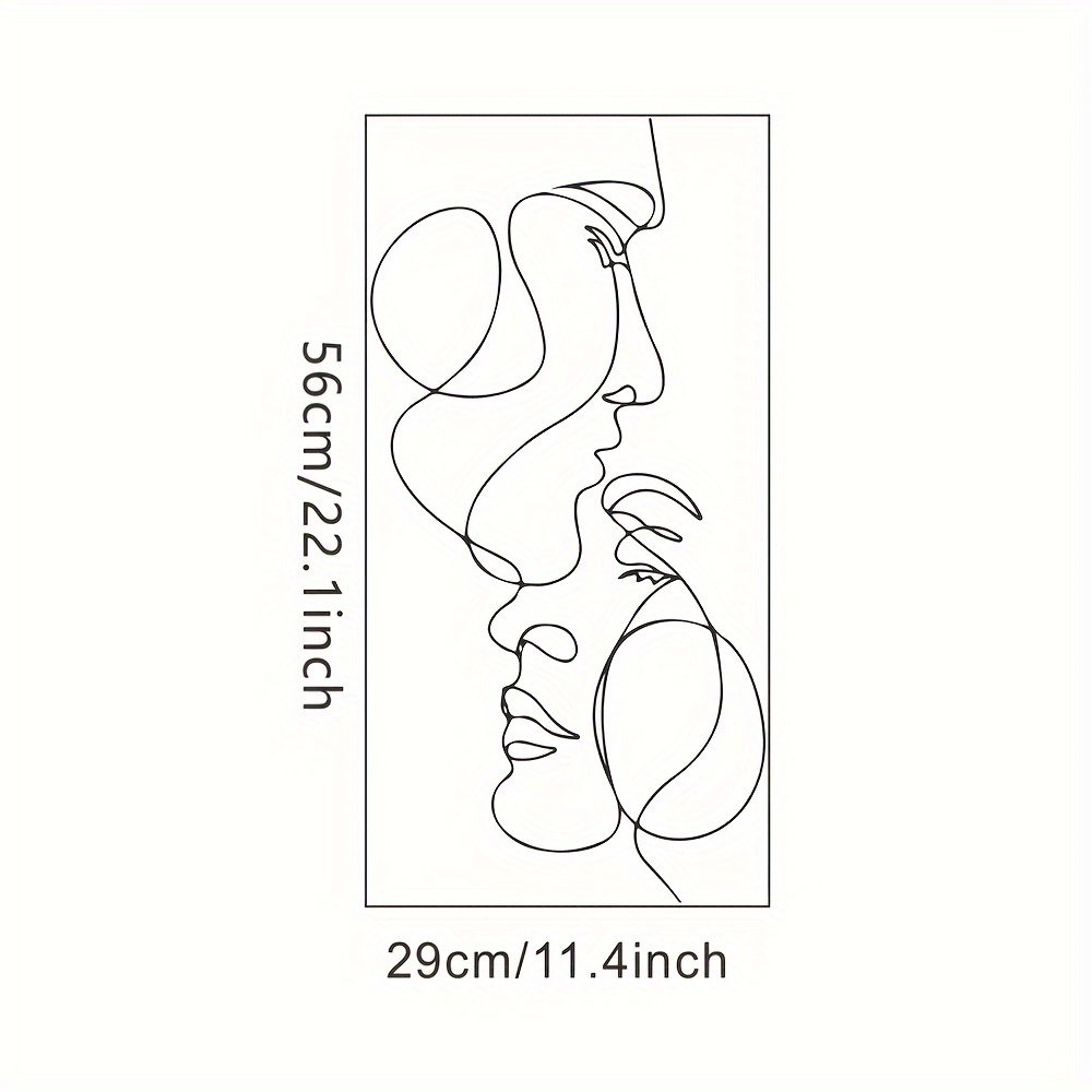 Minimalist Lovers Kissing Forehead Wall Art Sticker - Self-adhesive Vinyl Decal For Living Room, Bedroom, Dorm Decor - & Stick Home Decoration, Bedroom Enhancement | | Sleek Style