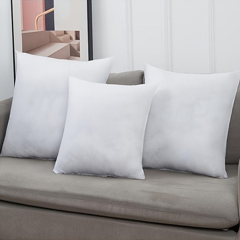 

4pcs Set Soft & Fluffy White Throw Pillow Inserts - Waterproof, Oil & Stain Resistant With Zipper Closure For Indoor/outdoor Use - Patio, Sofa, Bedroom, And Dorm Decor