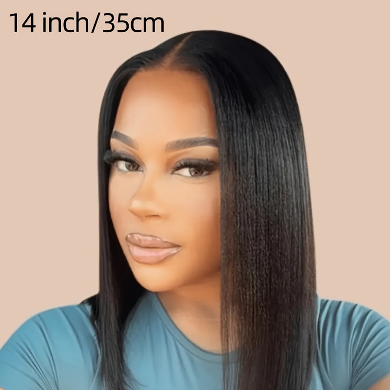 TEMU Knots Drawstring Wig Light Straight Bob Wigs Hair Pre 7x5 Lace Front Wigs Pre Everything Glueless Wigs Pre Pre Cut Lace