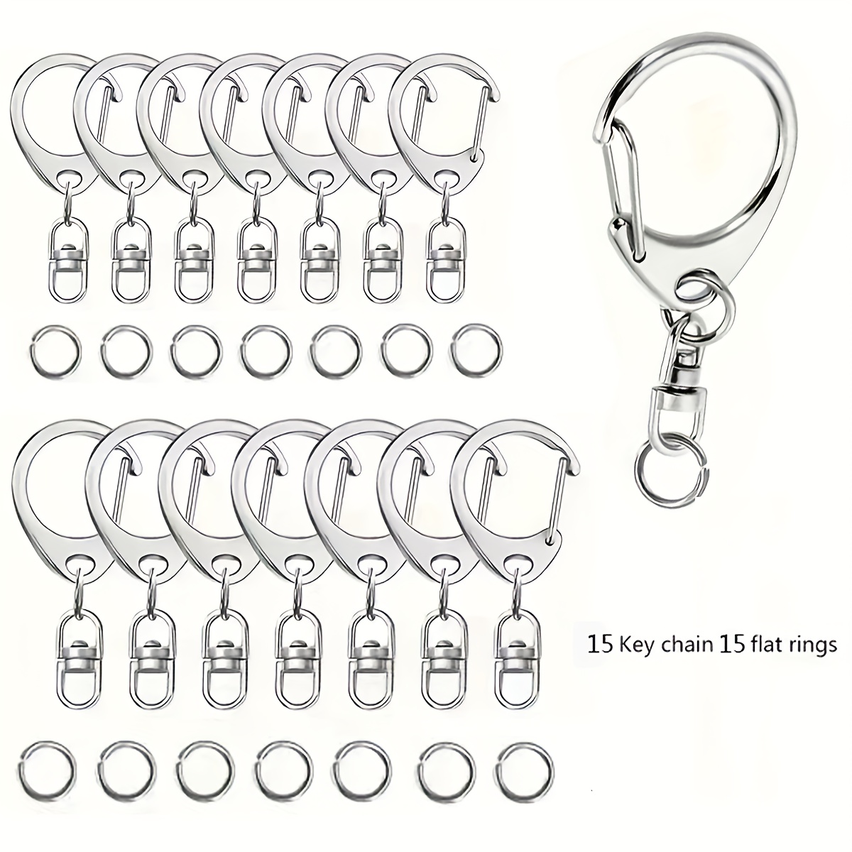 

30pcs Diy Keychain Kit Clasps, & Jump Rings - Zinc Alloy Set For , Jewelry, Doll Keychains & Decorations