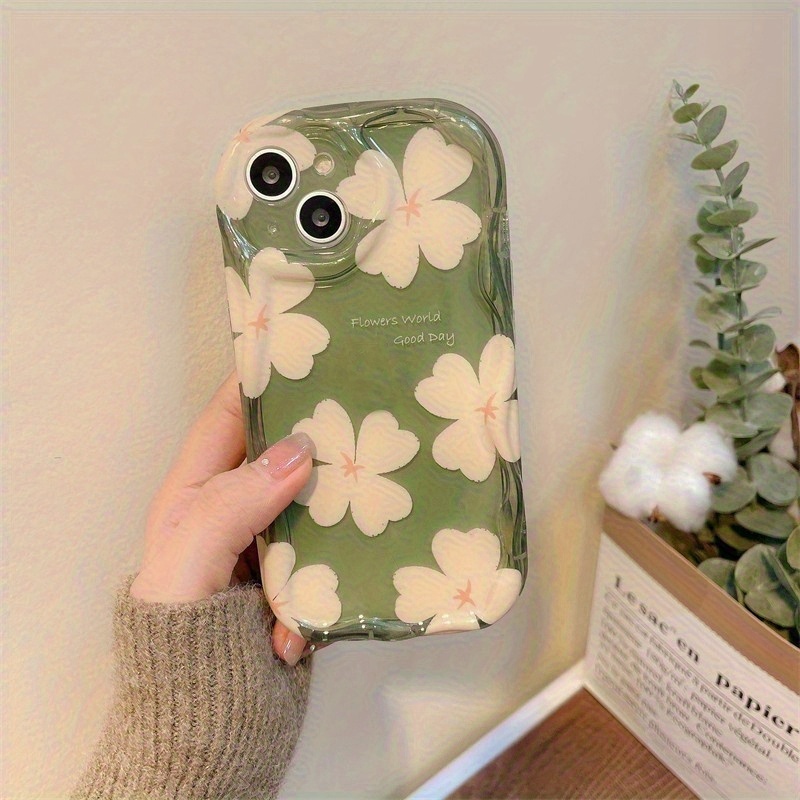 TEMU Phone Case: Cream Shell, Suitable For Iphone 17 Pro /15/14/13/12/11, Creamy Texture, Polka Dot Pattern, Cute, Tempered Glass Phone Case, ,