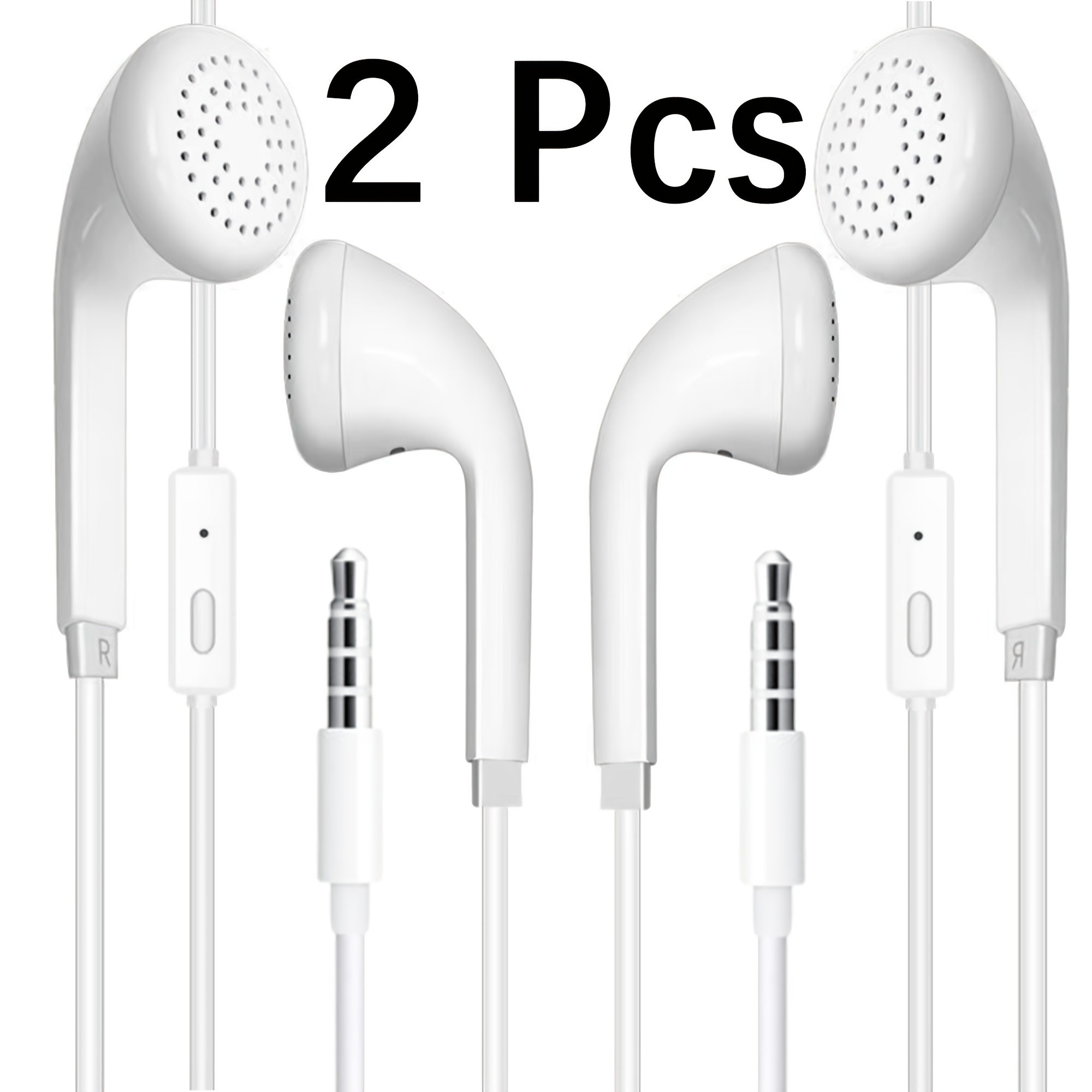 1pc/2pcs Wired Earphones 3.5mm Jack Earbuds Audio Electronic Calls And Music Stereo In-ear Headphones Headset