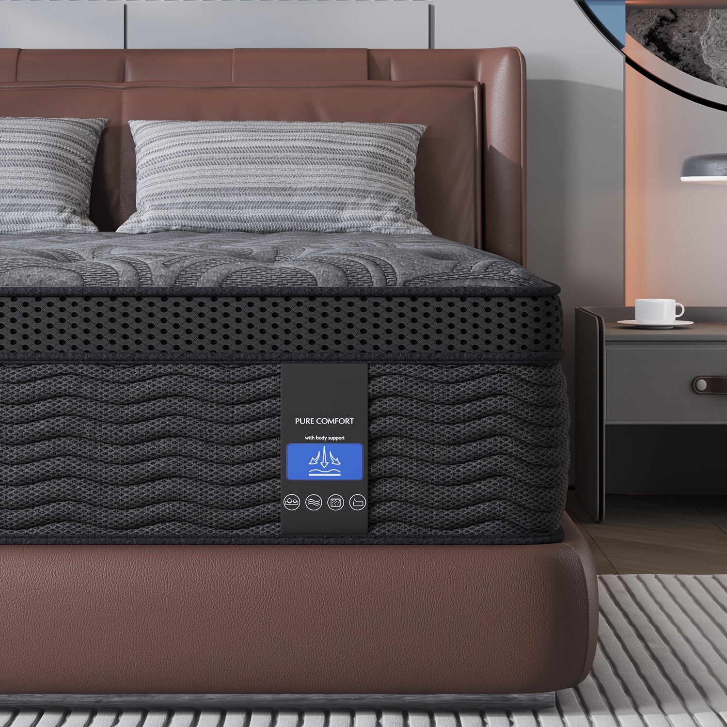 12 gel memory foam     mattress twin full queen king in a   firm