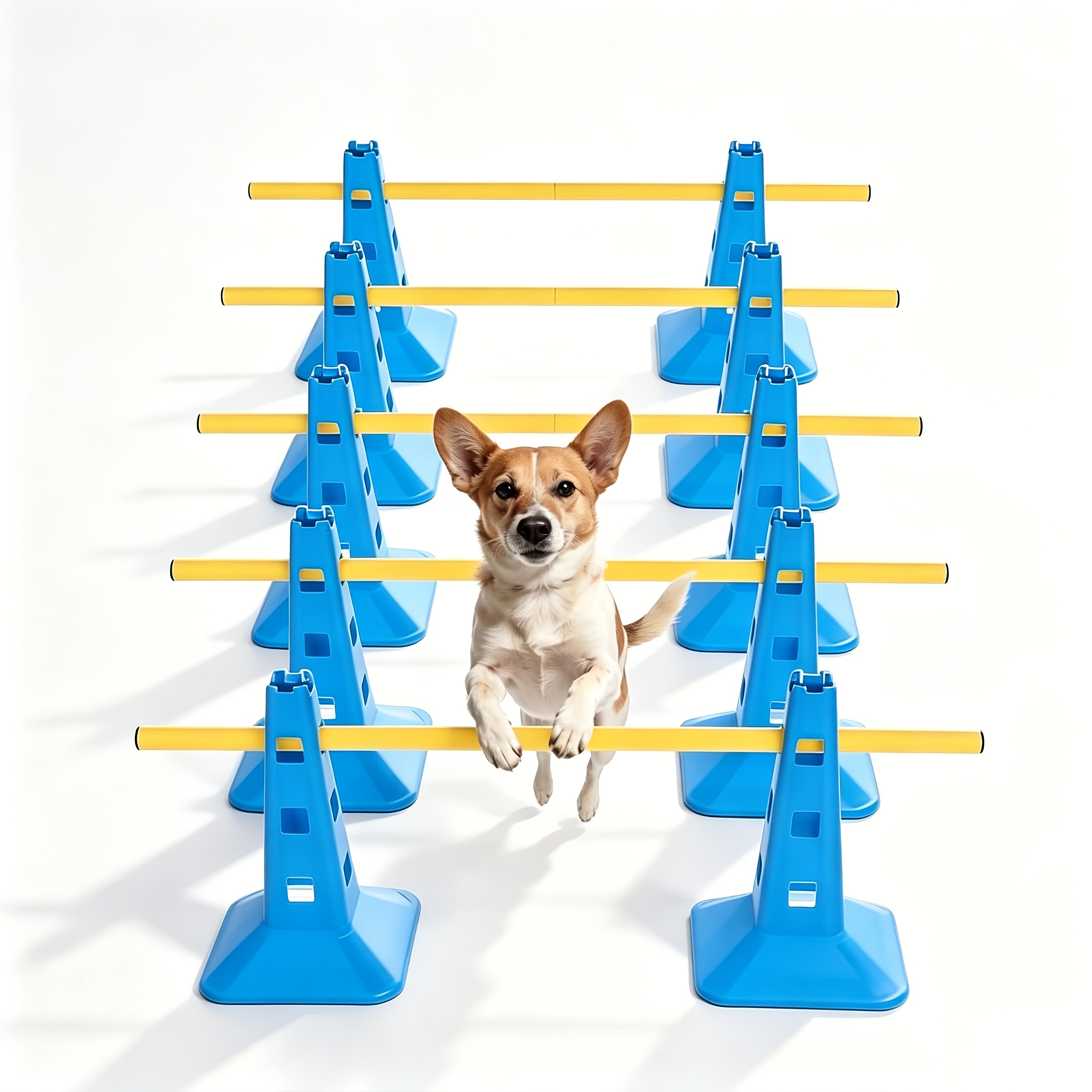 TEMU Speed Agility Training Hurdle Set, Includes 3 , 10/6/4pcs 12-inch Cones And 10/6/4pcs 39-inch Training Poles, Jumping Training Hurdles, Football