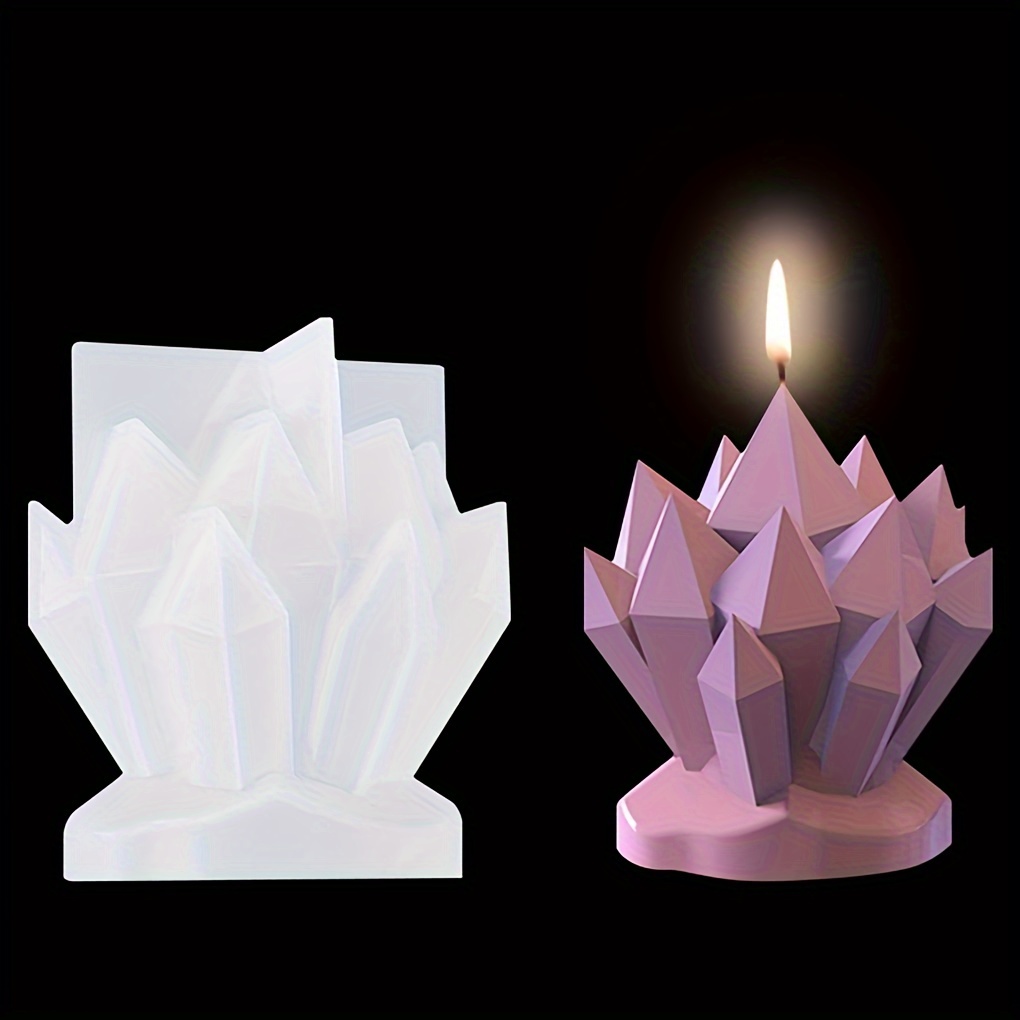 

3d Crystal Resin Mold Stone Candle Silicone Mold Gems Decor Epoxy Molds Quartz Rock Mold For Diy Candle Ornaments Jewelry Making Soap Aromatherapy Making Decoration