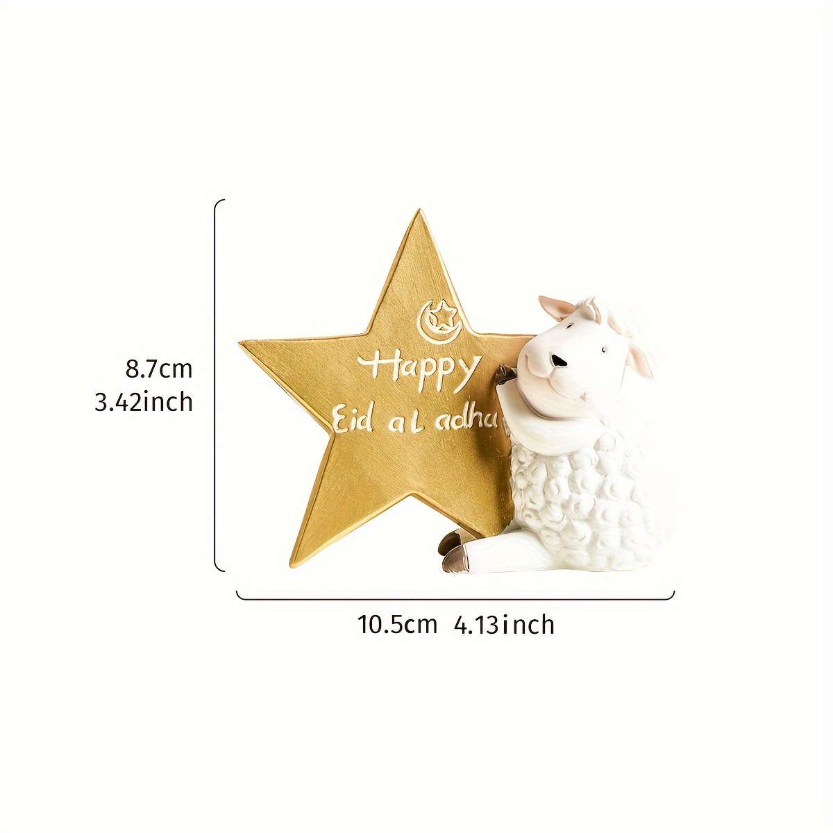 1pc Creative Golden Silvery Ramadan Lamb Sacrificial Sheep Decorative Ornament, Eid Festival Celebration Resin Material Cute Lamb Desktop Decoration, Eid Cute Gift Decoration