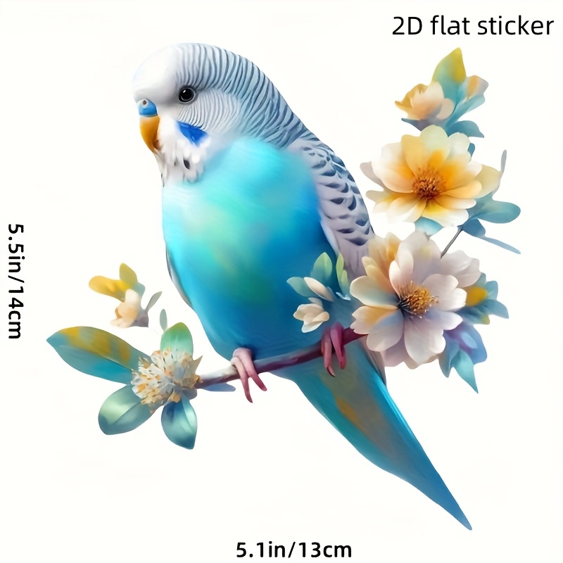 A Parrot With Flowers, 3d Stickers Of Birds - Covers Scratches And Glossy Surface Decorations