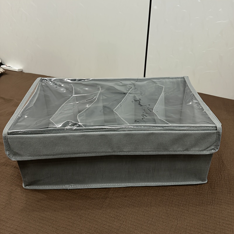 TEMU [storage Box] 1pc Foldable Bag Organizer With Transparent Lid, Bag Storage Box, Organizing Bags And Wardrobe Storage, Suitable For Students,
