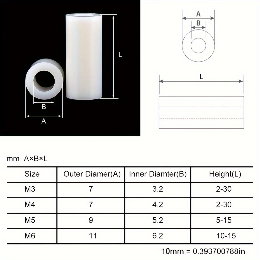 YOKIVE M4 Abstandshalter Set - 50 Stück Nylon PCB Abstandshalter