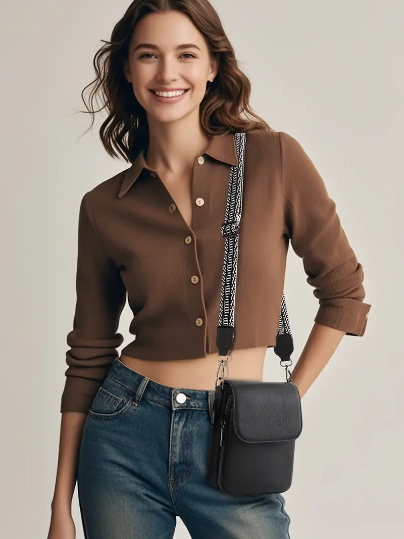 small crossbody bags for women fashion pu double compartment cell phone crossbody wallet purses with card slots details 10
