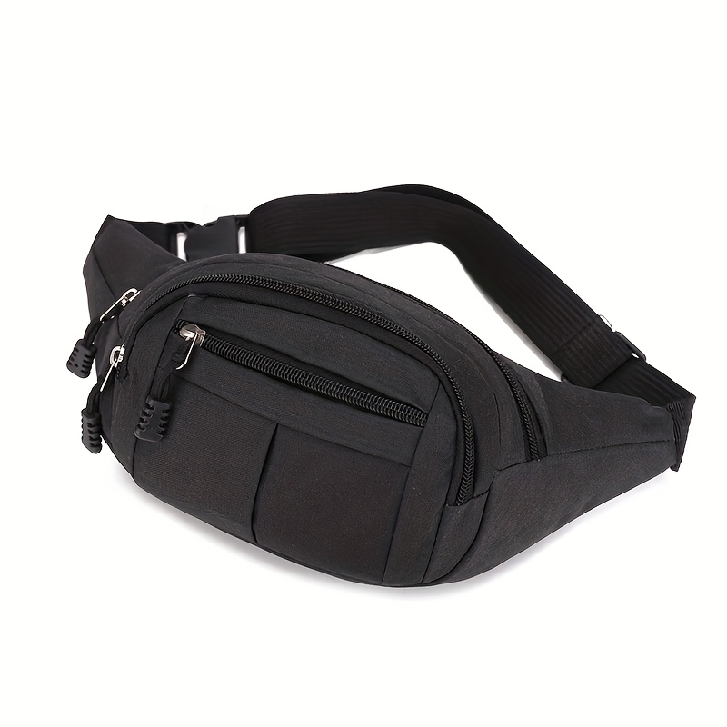 unisex nylon waist bag with adjustable strap 4   large capacity crossbody chest pack lightweight durable for cycling running gym travel   in purple grey outdoor gear sporty style secure zipper closure