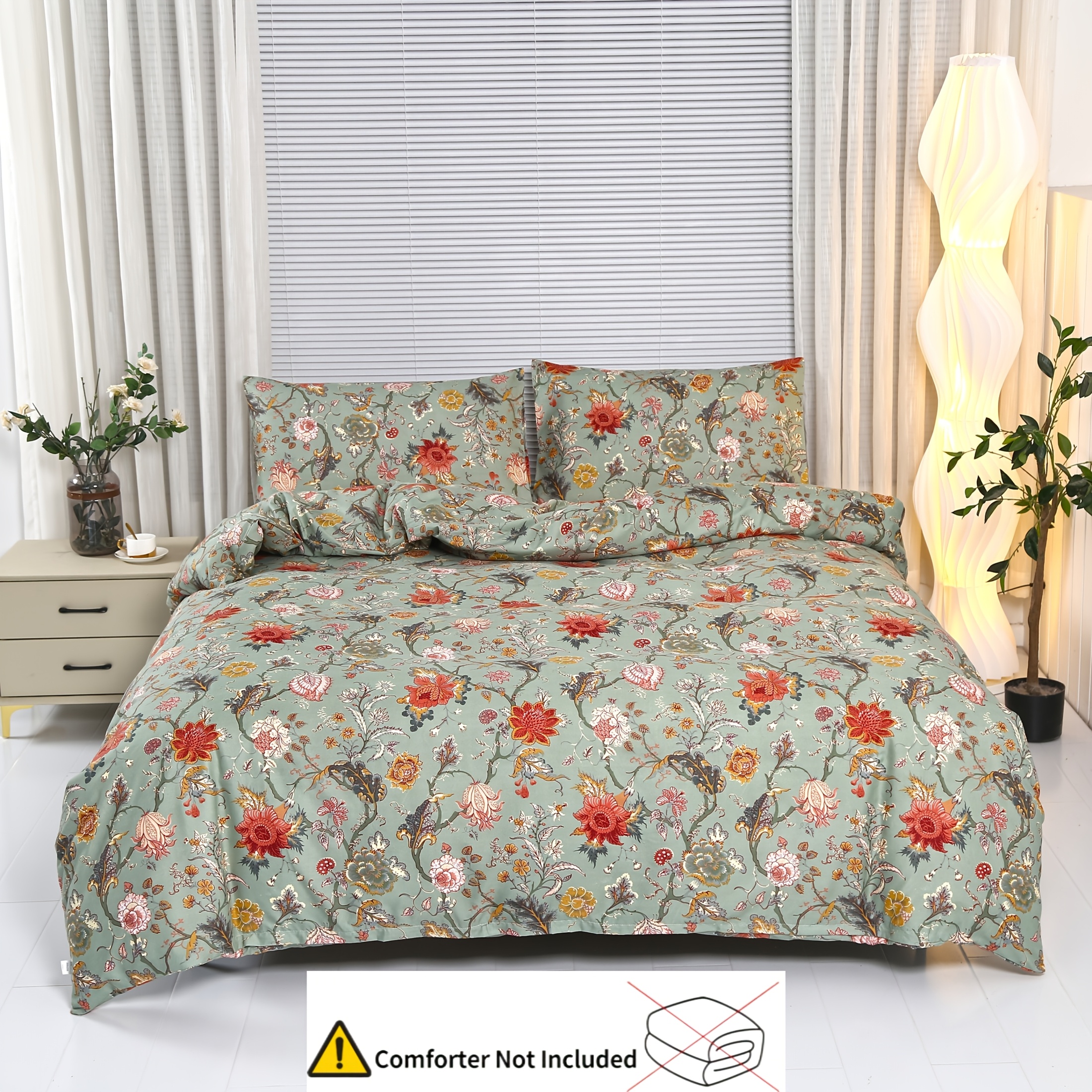 3pcs Duvet Cover Set [1pc Duvet Cover And 2pcs Pillowcases] , Style Floral Pattern, High-end Bedding, Soft And Skin-friendly Fabric, Comfortable For , Bedroom, Hotel, Dormitory