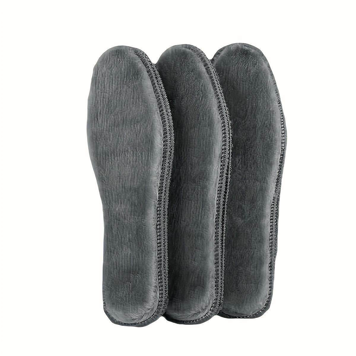 TEMU 3 Pairs Winter Fleece-lined Thickened Warm Insoles, Comfortable Shoe Inserts For Men And Women, Sweat-absorbent Sports Insoles, Cold-proof Insoles, Special For Winter