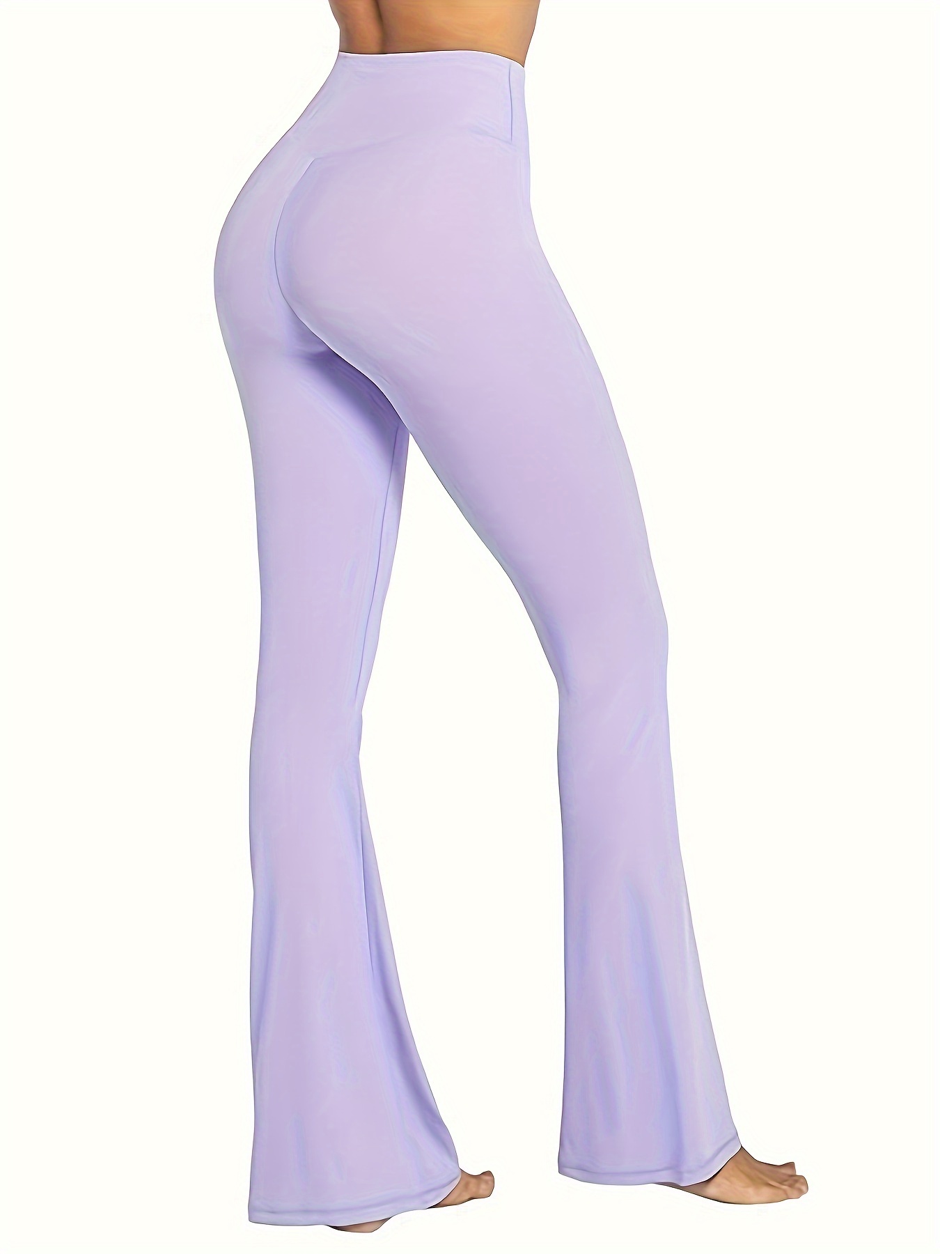 Solid Color Flare Leg Pants High Waist Forbidden Pants - Temu