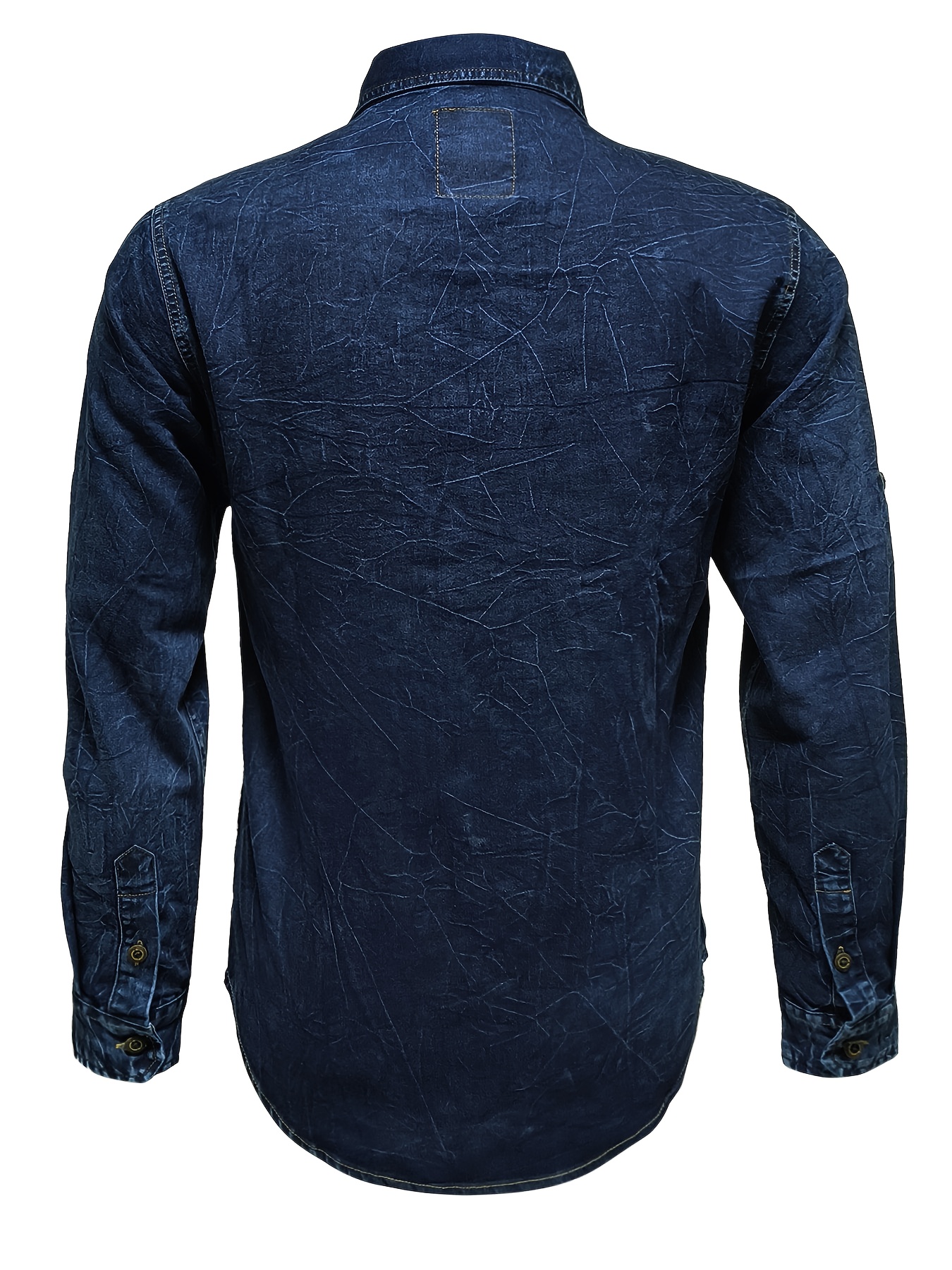 Men's Denim Shirt for Spring and Autumn, Fashionable New Trend Denim Jacket, Men's Tie-Dye Denim with Double Pockets Design, Men's Shirt Jacket