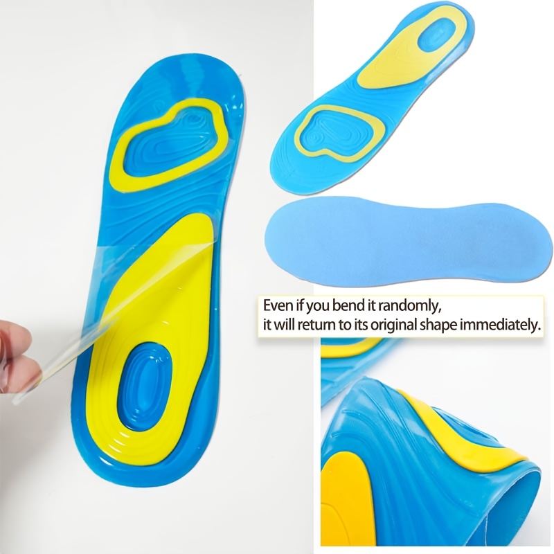 2pcs/pair Silicone Shock-absorbing Insoles PU Insoles Gel Insoles