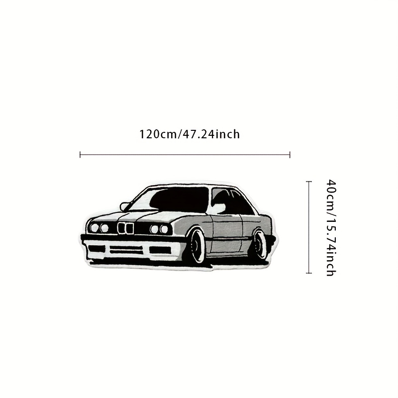 E-shop Ein einzigartig geformter Teppich im Auto-Design, für die Dekoration von Schlafzimmern und Wohnzimmern. Dieser hochwertige Plüschteppich mit