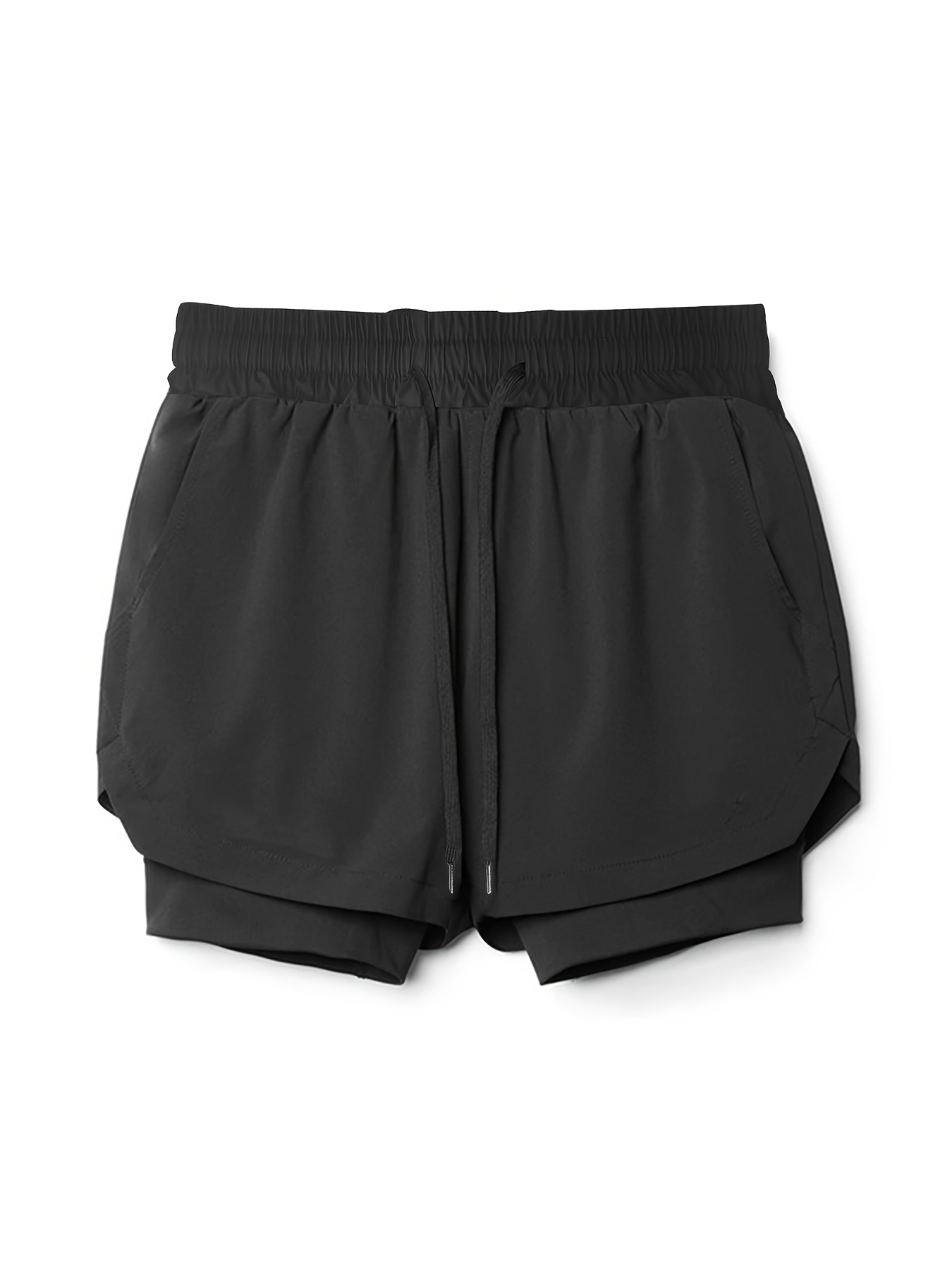 2025 Men'S Sports Casual Shorts, Double-Layered Faux Two-Piece, Suitable for Marathon, Basketball, And Fitness, Quick-Drying And Moisture-Wicking