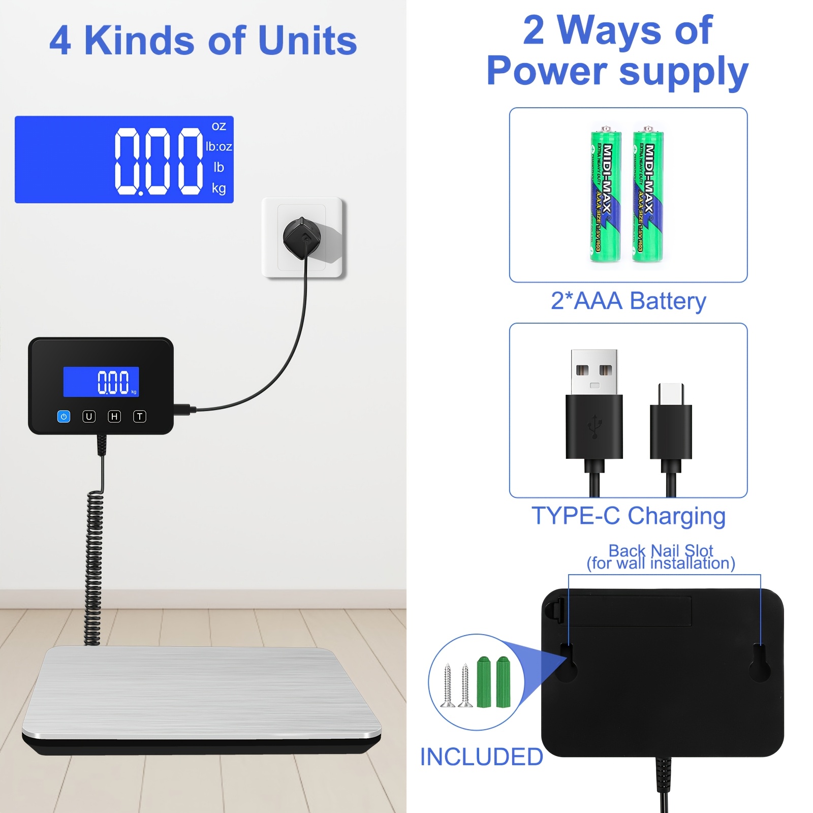 High-Precision Digital Scale for Shipping & Postal Use - 0.5oz Accuracy, Up to 440 lbs Capacity, Ideal for Small Businesses, Mail, Warehouses, and Home Use - Includes Batteries & Charging Cable 13 High-Precision Digital Scale for Shipping & Postal Use - 0.5oz Accuracy, Up to 440 lbs Capacity, Ideal for Small Businesses, Mail, Warehouses, and Home Use - Includes Batteries & Charging Cable