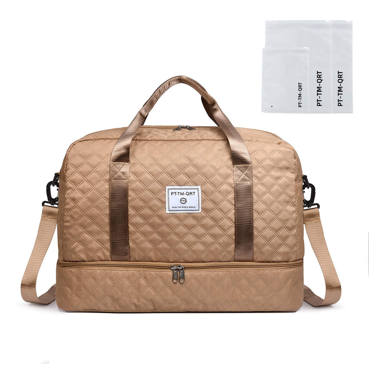 TEMU Sports Duffel Bag, Multifunctional Large-capacity Gym Bag, Shoulder Bag, With Extra-large Shoe Compartment, Suitable For Women To Carry On 1