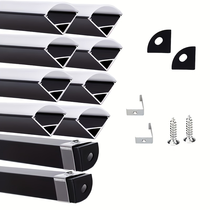 10pcs Linear Recessed Track Light Fixtures with Diffuser Covers